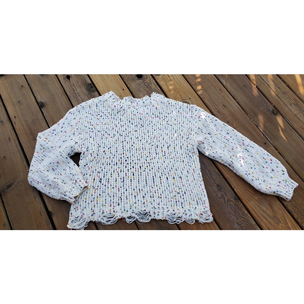 SOLD☆ New MOD Confetti Destroyed Sweater M/L - Picture 8 of 8